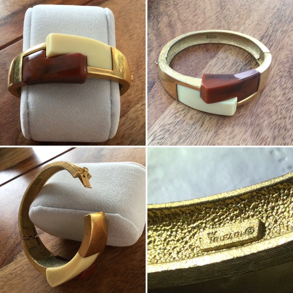 Crown Trifari Mod Resin Bangle Bracelet